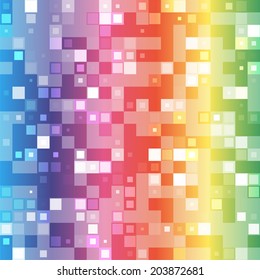 Abstract mosaic rainbow seamless pattern