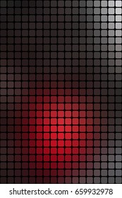 Abstract mosaic red and black background with square tiles, vertical format.