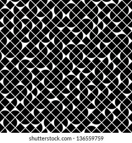 Abstract mosaic retro seamless pattern, trendy and stylish tiles vector background in black and white.