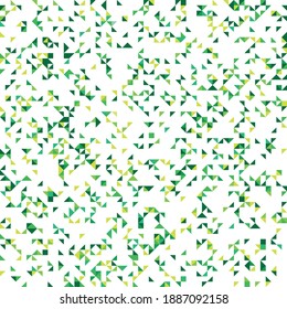 Abstract mosaic of right triangles. Green right triangles scattered on white background. Abstract seamless vector pattern. Modern decorative wrapping paper.