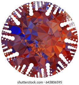 Abstract mosaic round label. Copy space. Vector clip art.