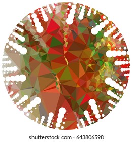 Abstract mosaic round label. Copy space. Vector clip art.