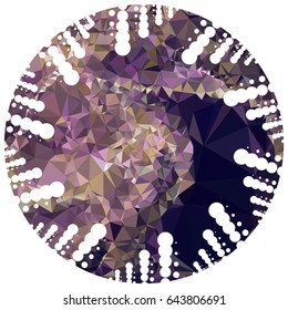 Abstract mosaic round label. Copy space. Vector clip art.