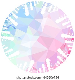 Abstract mosaic round label. Copy space. Vector clip art.