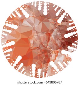 Abstract mosaic round label. Copy space. Vector clip art.