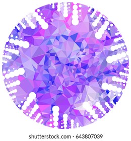 Abstract mosaic round label. Copy space. Vector clip art.