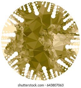 Abstract mosaic round label. Copy space. Vector clip art.