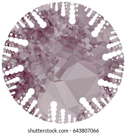 Abstract mosaic round label. Copy space. Vector clip art.