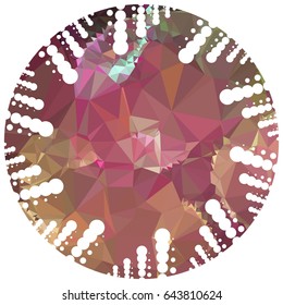 Abstract mosaic round label. Copy space. Vector clip art.