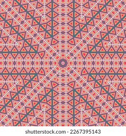 Abstract mosaic seamless ornament vector composition. Tetro tile motif. Interior geometry background. Japan folk composition. Ornate floor tile sample.