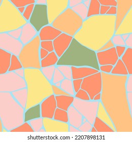 Resumen de mosaico sin costuras. Tejido de cerámica craqueada de colores. Fondo poligonal geométrico roto. Fondo de líneas para el textil. Ornamento de piezas de mosaico.