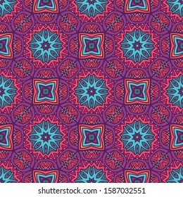 Abstract mosaic seamless pattern. Ethnic geometric print. Colorful repeating background texture. Fabric, cloth design, wallpaper, wrapping