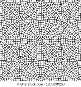 Abstract mosaic seamless pattern. Vector background. For design and decorate backdrop. Endless texture. Ceramic tile fragments. broken tiles trencadis. Black white art