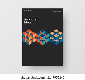 Abstract mosaic shapes flyer illustration. Unique poster A4 design vector layout.