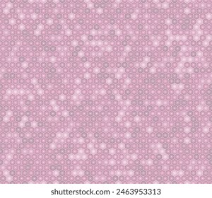 Abstract mosaic shapes geometric background. Pink color tones and gradients. Hexagon stacked mosaic cells. Regular hexagon shapes. Seamless pattern. Tileable vector illustration.