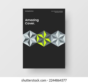 Abstraktes Mosaik formt Pamphlet-Layout. Heller Jahresbericht A4 Vektordesign-Vorlage.