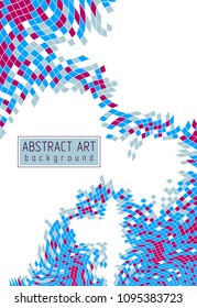 Abstract mosaic square tiles art illustration, vector artistic design background with copy space for text and title. Usable for brochure, magazine, ad, banner, poster.