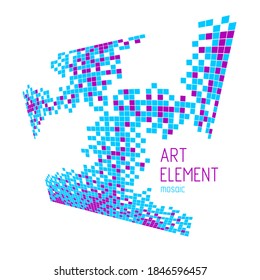 Abstract mosaic square tiles art illustration, vector artistic design background with copy space for text and title. Usable for brochure, magazine, ad, banner, poster.