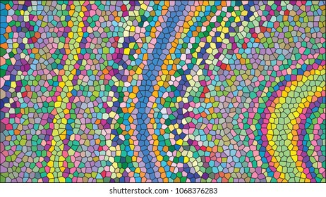 Abstract mosaic. Stained glass window. Vector