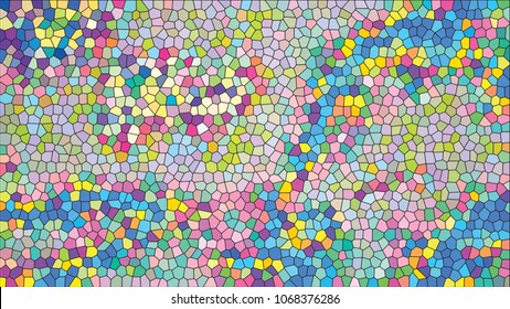 Abstract mosaic. Stained glass window. Vector