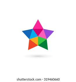Abstract mosaic star logo icon design template elements