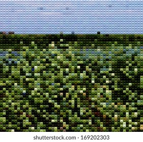 abstract mosaic style landscape background