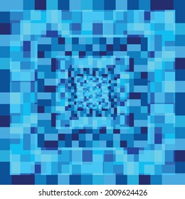 Abstract Mosaic Textured Background, Plain Blue Pixel background. The pattern with repeating rectangles. Vector illustration for your design.