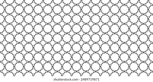 Un diseño de mosaico abstracto que muestra una textura dentada con un patrón de Elementos de engranajes. Textura de entramado intrincado. Baldosas de pavimento entrelazadas. 