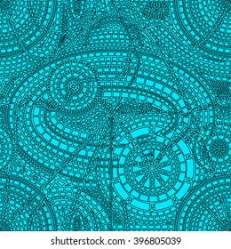 Abstract mosaic tiles. Seamless pattern. Vector illustration.