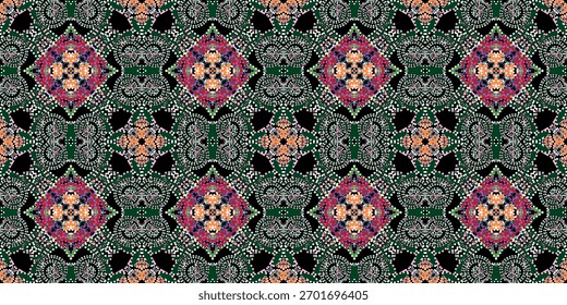 . Abstract Mosaic Tiling Texture. paisley seamless. Luxurious Black and Teal Ornate Geometric Print. Deep Teal Abstract Seamless Stipple Pattern. Symmetrical Dot Pattern Full Frame