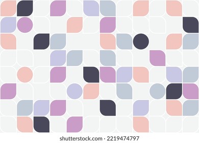 Abstract mosaic tracery of leaves tileable background. Contour leaves shapes seamless patterns