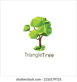 Abstract mosaic tree logo design template. tree vector illustration.
