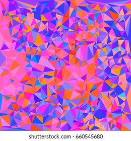 Abstract mosaic triangles - pink, red, orange, blue, violet