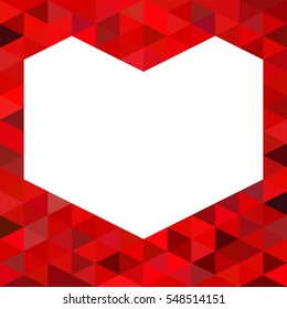 Abstract mosaic triangular background of triangle and rhombus. Bright Geometric vector design. Creative Card on Valentine day.