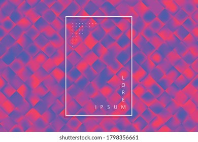 Abstract mosaic with unique blurred gradient. Modern colorful background with geometric repeated shapes. Vector illustration easy to edit and customize. EPS10