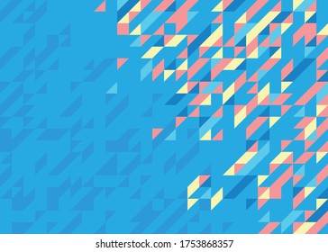 Abstract mosaic vector background blue illustration, geometric tiles backdrop abstraction, blank template for ads and presentations.