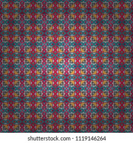 Abstract mosaic vector background. Design elements. Geometric seamless pattern. Sketch in gray, blue and pink colors.