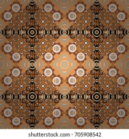 Abstract mosaic vector background. Design elements. Sketch in orange, beige and brown colors. Geometric seamless pattern.