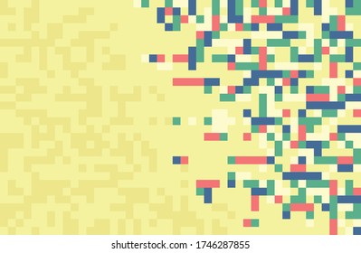 Abstract mosaic vector background yellow and green illustration, geometric tiles backdrop abstraction, blank template for ads and presentations.