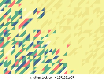 Resumen de mosaico vectorial de fondo amarillo y verde ilustración, abstracción de fondo de mosaicos geométricos, plantilla en blanco para anuncios y presentaciones.