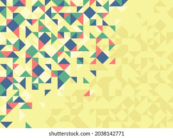 Abstract mosaic vector background yellow and green illustration, geometric tiles backdrop abstraction, blank template for ads and presentations.
