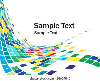 abstract mosaic vector composition with sample text background