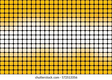 Abstract mosaic yellow background with square tiles over black, horizontal format.