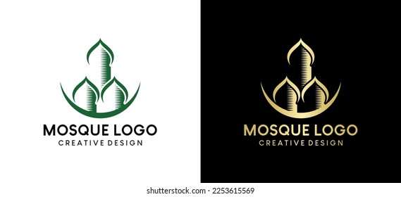 Abstract mosque logo symbol design