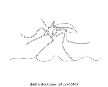 Mosquito abstracto, Logo, dibujo de una sola línea continuo dibujo a mano