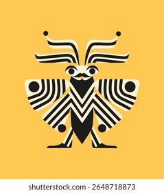 Abstract Moth Design Minimalist Vector Illustration