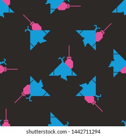 Abstract moth, lamp seamless pattern in black, pink, blue colors. Trendy vector illustration for fashion fabric, paper, wrapping, packaging, wallpaper, poster, cover, interior decor, all over print