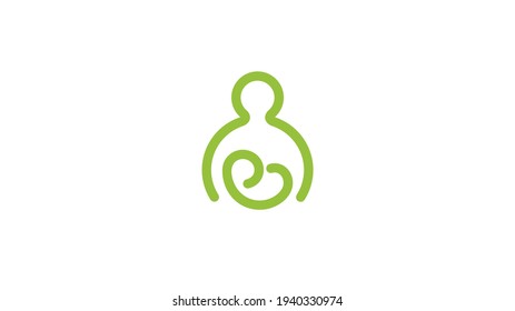 Abstract Mother Body Baby Birth Logo Vector