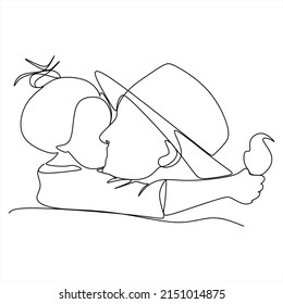 Abstract mother with a child in continuous one line drawing art style. Mother`s Day card. Woman hugging her baby. Happy motherhood concept. Modern vector illustration