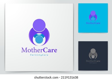 abstract mother hug child. mom care logo Ideas. Inspiration logo design. Template Vector Illustration. Isolated On White Background